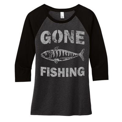 Gone Fishing Women's Tri-Blend 3/4-Sleeve Raglan Shirt