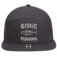 Gone Fishing 7 Panel Mesh Trucker Snapback Hat