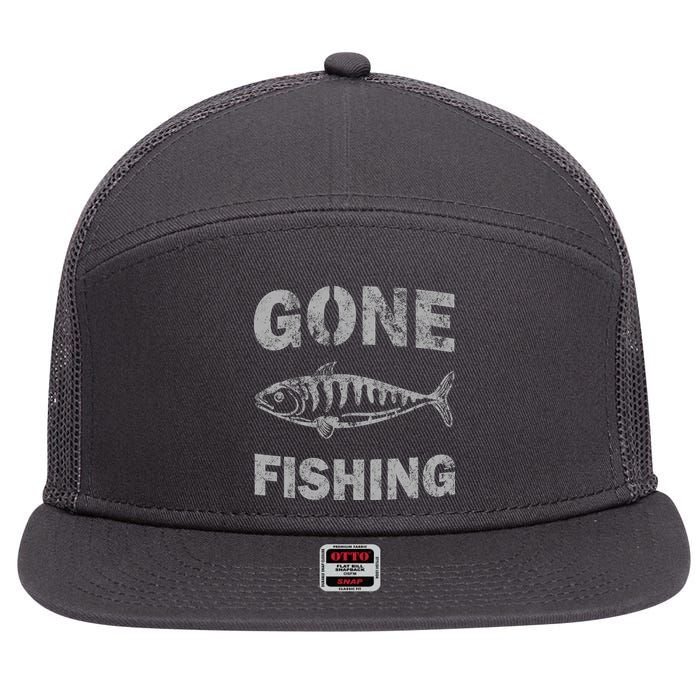 Gone Fishing 7 Panel Mesh Trucker Snapback Hat