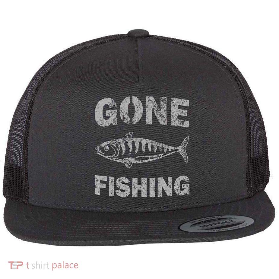 Gone Fishing Flat Bill Trucker Hat