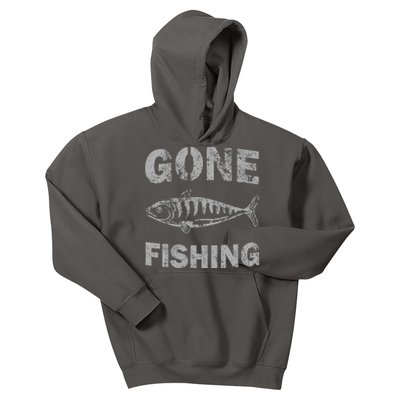 Gone Fishing Kids Hoodie