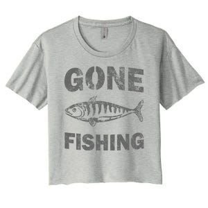 Gone Fishing Women's Crop Top Tee