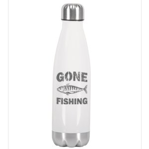 Gone Fishing Stainless Steel Insulated Water Bottle