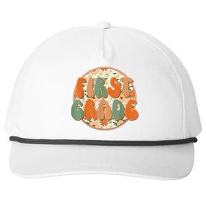 Groovy First Grade Teachers Kids Retro Hippie Back To School Snapback Five-Panel Rope Hat