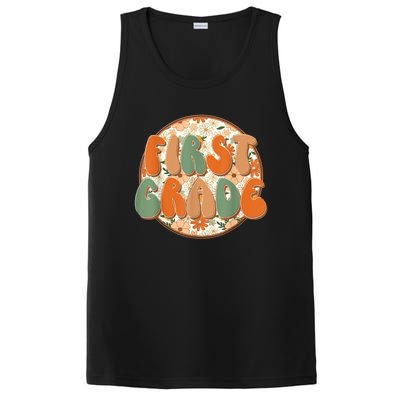 Groovy First Grade Teachers Kids Retro Hippie Back To School PosiCharge Competitor Tank