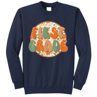 Groovy First Grade Teachers Kids Retro Hippie Back To School Sweatshirt