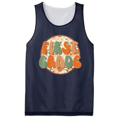 Groovy First Grade Teachers Kids Retro Hippie Back To School Mesh Reversible Basketball Jersey Tank