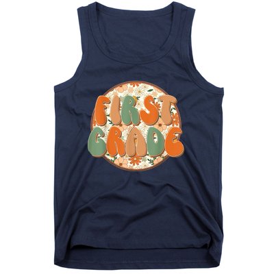 Groovy First Grade Teachers Kids Retro Hippie Back To School Tank Top