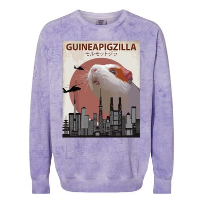 Guineapigzilla Funny Guinea Pig Gift Colorblast Crewneck Sweatshirt