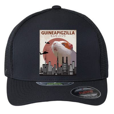 Guineapigzilla Funny Guinea Pig Gift Flexfit Unipanel Trucker Cap