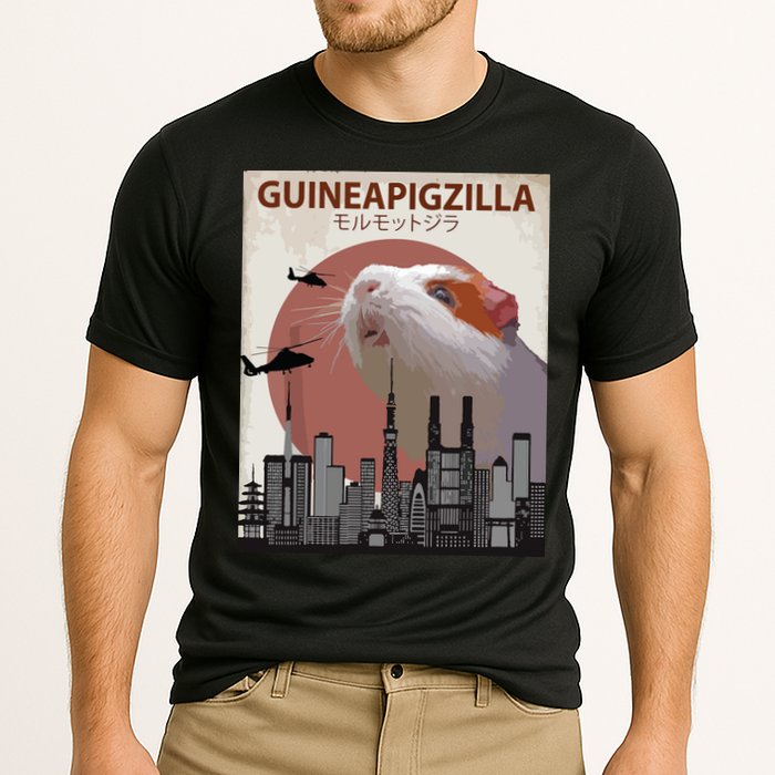 Guineapigzilla Funny Guinea Pig Gift Cooling Performance Crew T-Shirt