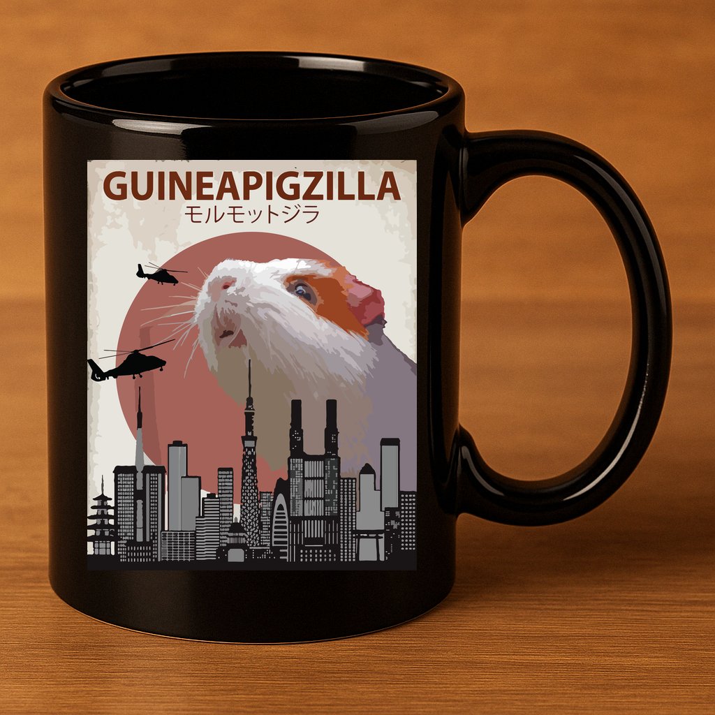 Guineapigzilla Funny Guinea Pig Gift 11oz C Handle Ceramic Mug