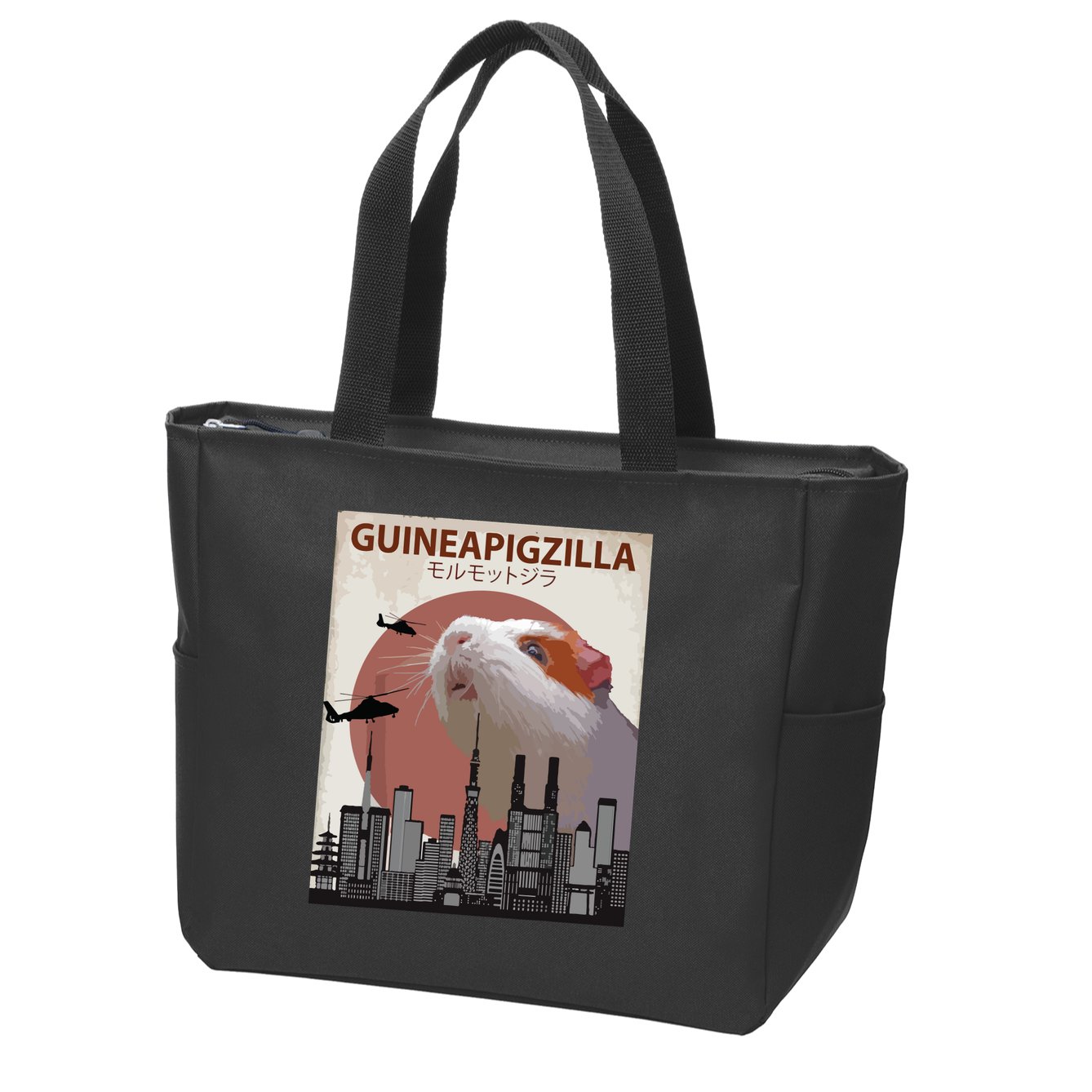 Guineapigzilla Funny Guinea Pig Gift Zip Tote Bag