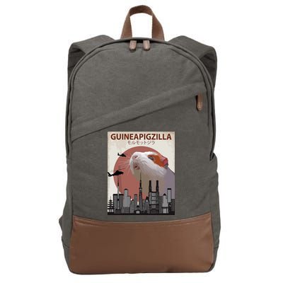 Guineapigzilla Funny Guinea Pig Gift Cotton Canvas Backpack