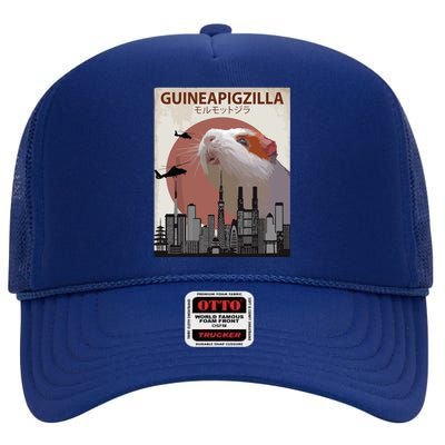 Guineapigzilla Funny Guinea Pig Gift High Crown Mesh Back Trucker Hat