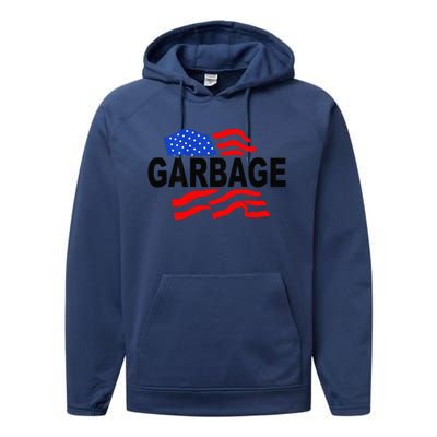 Garbage Funny Garbage Funny America Flag Performance Fleece Hoodie