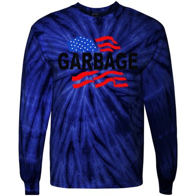 Garbage Funny Garbage Funny America Flag Tie-Dye Long Sleeve Shirt