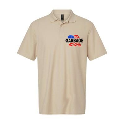 Garbage Funny Garbage Funny America Flag Softstyle Adult Sport Polo