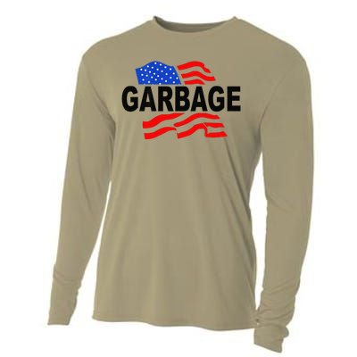 Garbage Funny Garbage Funny America Flag Cooling Performance Long Sleeve Crew