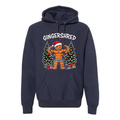 Gingershred Funny Gingerbread Man Gym Bodybuilding Christmas Premium Hoodie