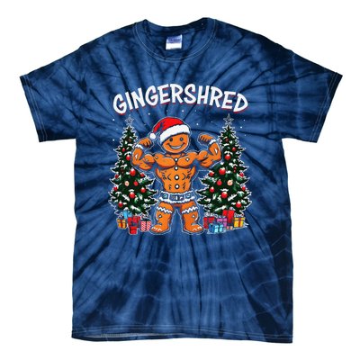 Gingershred Funny Gingerbread Man Gym Bodybuilding Christmas Tie-Dye T-Shirt