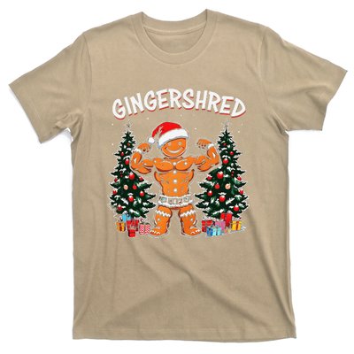 Gingershred Funny Gingerbread Man Gym Bodybuilding Christmas T-Shirt