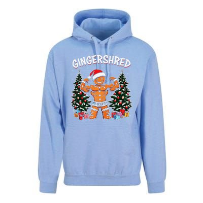 Gingershred Funny Gingerbread Man Gym Bodybuilding Christmas Unisex Surf Hoodie