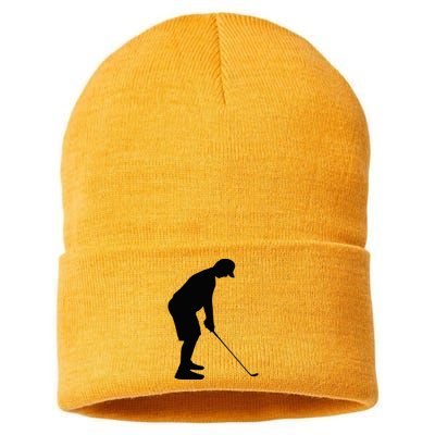 GolfAHolic Funny Golf Golf Lover Outfit Gifts Sustainable Knit Beanie