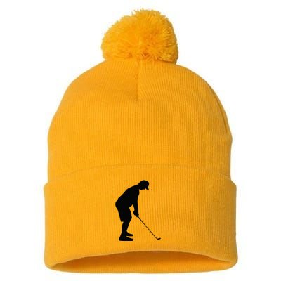 GolfAHolic Funny Golf Golf Lover Outfit Gifts Pom Pom 12in Knit Beanie