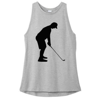 GolfAHolic Funny Golf Golf Lover Outfit Gifts Ladies PosiCharge Tri-Blend Wicking Tank