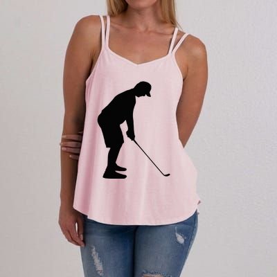 GolfAHolic Funny Golf Golf Lover Outfit Gifts Women's Strappy Tank