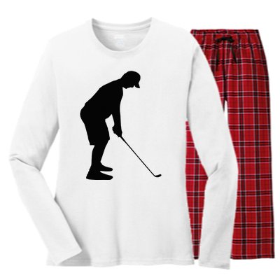 GolfAHolic Funny Golf Golf Lover Outfit Gifts Women's Long Sleeve Flannel Pajama Set 