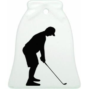 GolfAHolic Funny Golf Golf Lover Outfit Gifts Ceramic Bell Ornament