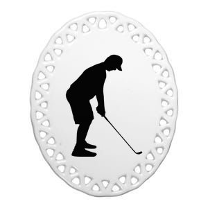 GolfAHolic Funny Golf Golf Lover Outfit Gifts Ceramic Oval Ornament