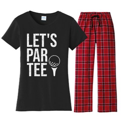 Gift for Golfer and Golf Lover Let's ParTee Funny Golfing Women's Flannel Pajama Set