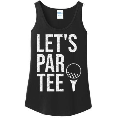 Gift for Golfer and Golf Lover Let's ParTee Funny Golfing Ladies Essential Tank