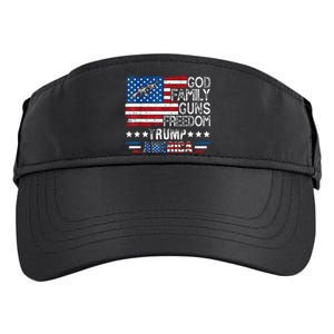 God Family Guns & Freedom Pro Trump 2024 Maga American Flag Adult Drive Performance Visor