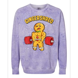 Gingershred Funny Gingerbread Gym Bodybuilding Christmas Colorblast Crewneck Sweatshirt