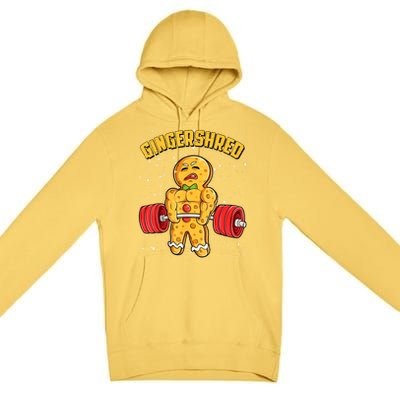 Gingershred Funny Gingerbread Gym Bodybuilding Christmas Premium Pullover Hoodie