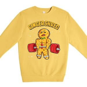 Gingershred Funny Gingerbread Gym Bodybuilding Christmas Premium Crewneck Sweatshirt