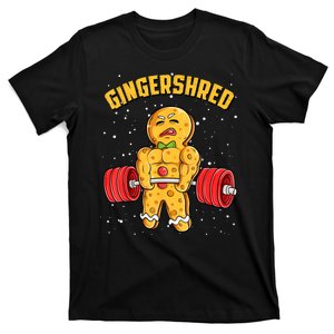 Gingershred Funny Gingerbread Gym Bodybuilding Christmas T-Shirt