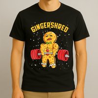 Gingershred Funny Gingerbread Gym Bodybuilding Christmas T-Shirt
