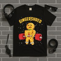 Gingershred Funny Gingerbread Gym Bodybuilding Christmas T-Shirt
