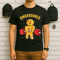 Gingershred Funny Gingerbread Gym Bodybuilding Christmas T-Shirt