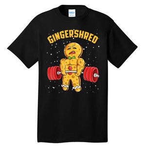 Gingershred Funny Gingerbread Gym Bodybuilding Christmas Tall T-Shirt