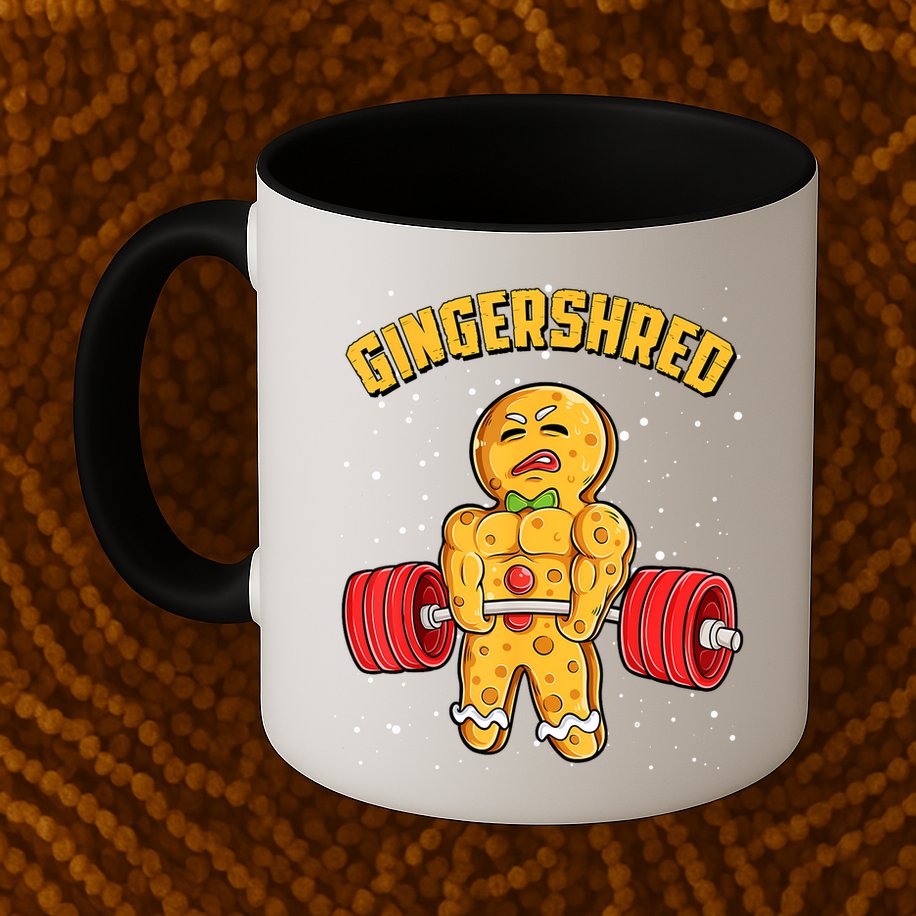 Gingershred Funny Gingerbread Gym Bodybuilding Christmas Mug