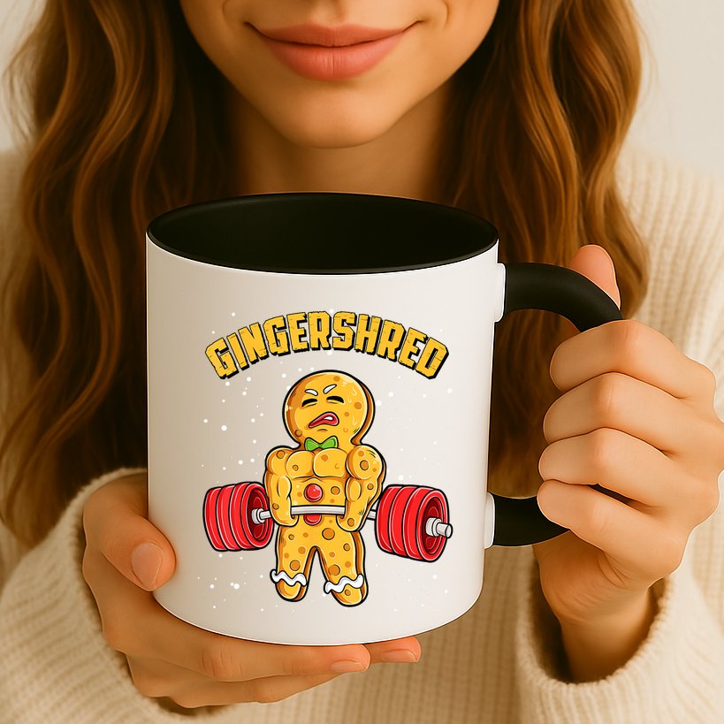 Gingershred Funny Gingerbread Gym Bodybuilding Christmas Mug