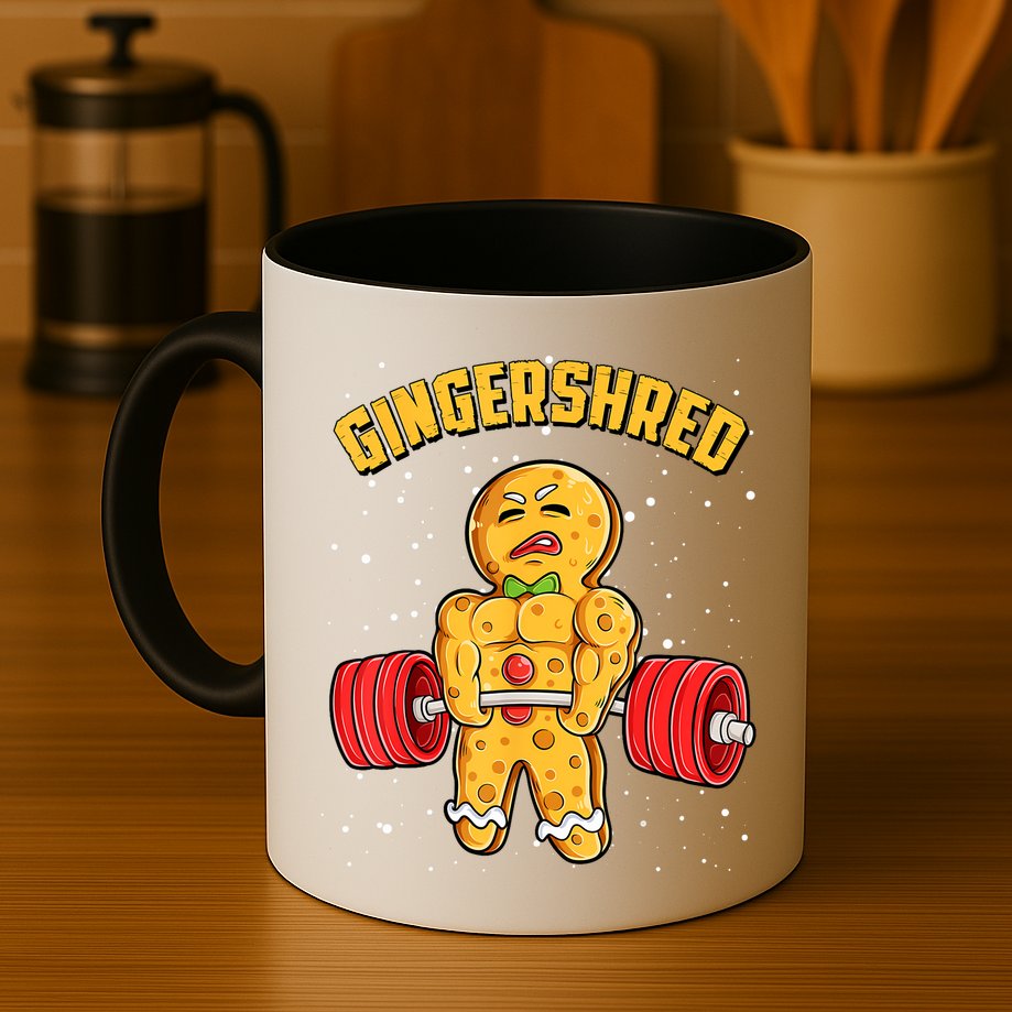 Gingershred Funny Gingerbread Gym Bodybuilding Christmas Mug