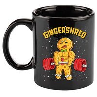 Gingershred Funny Gingerbread Gym Bodybuilding Christmas 11oz C Handle Ceramic Mug