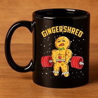 Gingershred Funny Gingerbread Gym Bodybuilding Christmas 11oz C Handle Ceramic Mug